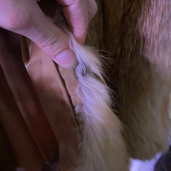 Orange fox fur coat, REAL FUR - Picture 3 of 7